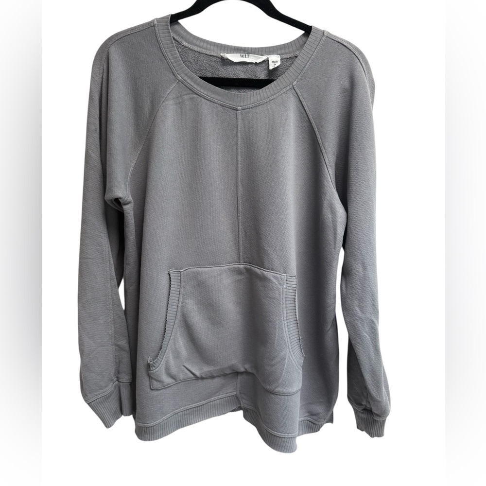 WILT Women’s Gray V-Neck Long Sleeve Sweater - Size Medium